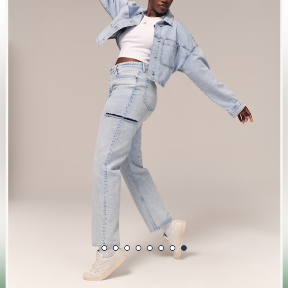 NWOT-high rise dad jeans side distressing-25 curve love - Picture 10 of 12